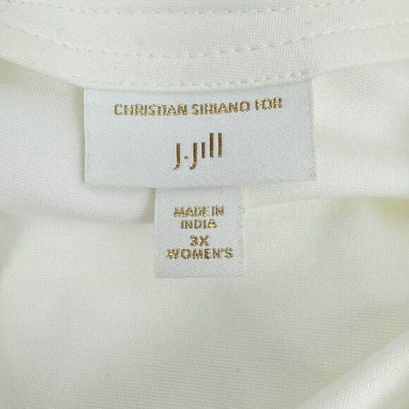 J.Jill x Christian Siriano Midi Dress 3X Embroidered Ponte Knit Preppy Feminine - Picture 8 of 16